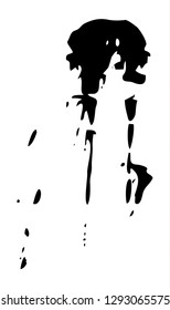 Black ink splash on a white background. Vector art.