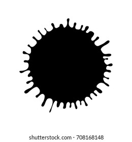 Black ink splash on a white background