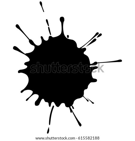 Black ink splash on a white background