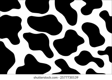 Black ink splash -  Seamless Black and White Cow Print Pattern Vector. Cow texture repeated design background pattern backdrop wallpaper. Dalmatian color
