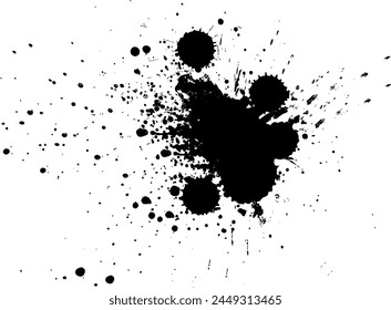 black ink splash splatter dirty grunge spray graphic element vector
