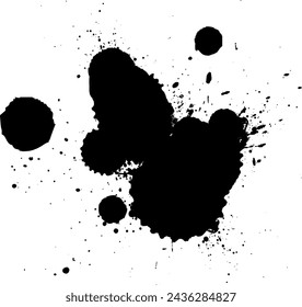 Schwarzes Tinten-Splash-Splutter-Grunge-Grafikelement