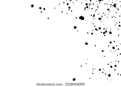 Schwarzer Tintenspritzer einzeln auf transparentem Hintergrund. Vektorgrafik