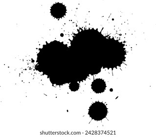 black ink splash splatter on white background