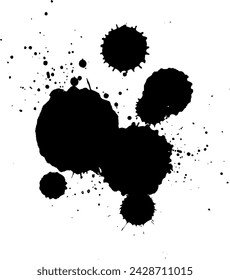 black ink splash splatter on white background