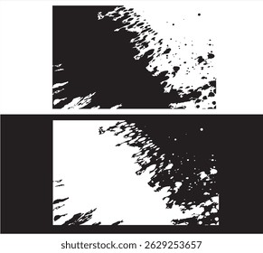 Black Ink Splash Texture on Transparent Background – Grunge Ink Spots Illustration