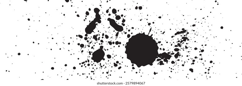 Black ink splash vector illustration symbolizing creativity and artistic expression. vector ilustration