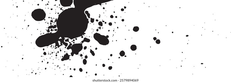 Black ink splash vector illustration symbolizing creativity and artistic expression. vector ilustration