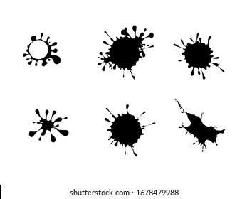 Black Ink Splash Vector Pattern set vector