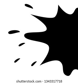 black ink splashed on white background. vector illustration