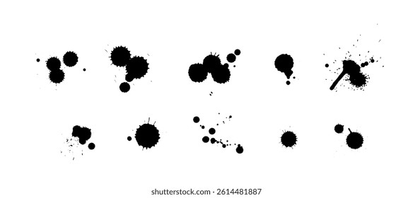 Black Ink Splashes Art Vector