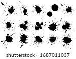 Black ink splashes. Grunge splatters. Abstract background. Grunge text banners