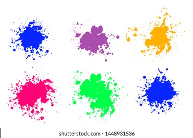Black ink splashes. Grunge splatters. Abstract background. Grunge text banners