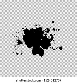 Black ink splashes. Grunge splatters. Abstract background. Grunge text banners