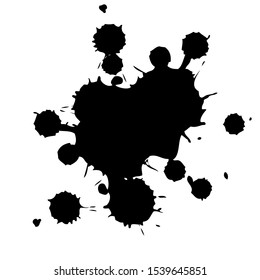 Black ink splashes. Grunge splatters. Abstract background. Grunge text banners