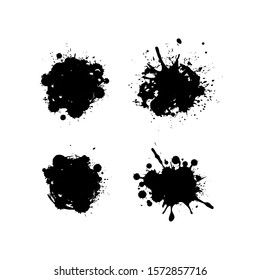 Black ink splashes. Grunge splatters.
Abstract background. 