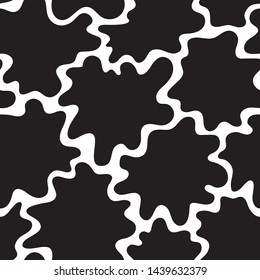 black ink splashes on white. seamless vector pattern