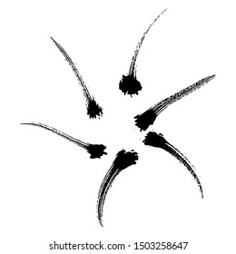 Black ink splashes on white background