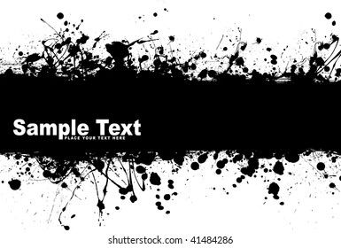 Black ink splat background with room to add your own text