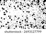 black ink splat with dot effect, Black ink splat and splashes create a grunge texture pattern on a black and white background, perfect for a seamless vector illustration design element