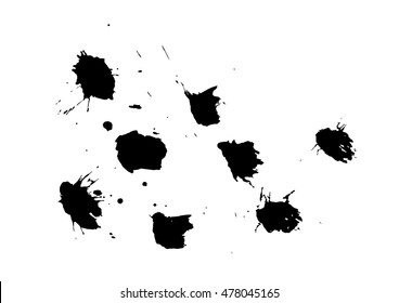 black ink splat isolated on white background vector
