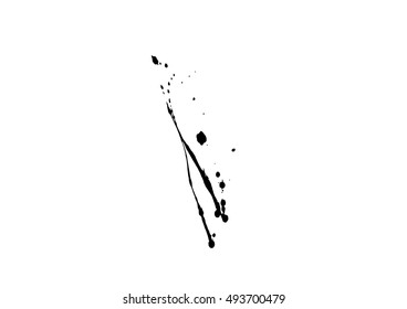 black ink splat isolated on white background
