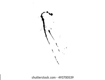 black ink splat isolated on white background
