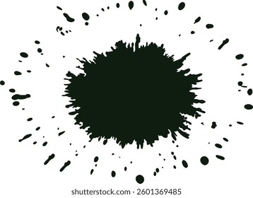 Black Ink Splatter – Abstract Grunge Ink Blot and Paint Splash Vector Illustration for Artistic and Creative Designs

