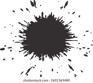 Black Ink Splatter – Abstract Grunge Ink Blot and Paint Splash Vector Illustration for Artistic and Creative Designs

