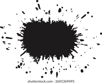 Black Ink Splatter – Abstract Grunge Ink Blot and Paint Splash Vector Illustration for Artistic and Creative Designs


