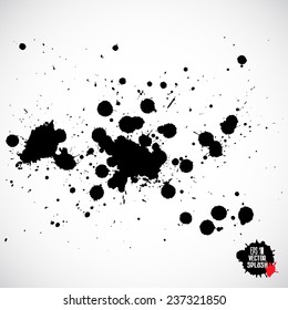Black Ink Splatter Background 