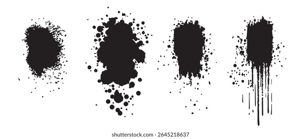 Texturas de fondo de salpicaduras de tinta negra.
