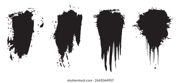 Fondos de salpicaduras de tinta negra Imágenes de textura grunge.