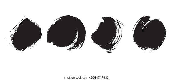 Black Ink Splatter Brush Strokes Texture Background.