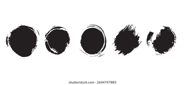 Elementos de diseño de fondo de textura de grunge de trazos de pincel de salpicadura de tinta negra.