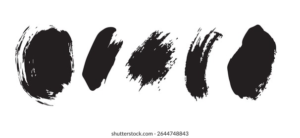 Fondo de textura libre de trazos de pincel de salpicadura de tinta negra.
