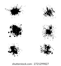 Ilustração de conjunto de textura grunge de pulverizador de tinta preta