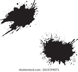 Black Ink Splatter Illustration on white background