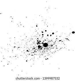 Black ink splatter isolated on white. Splatter grunge background