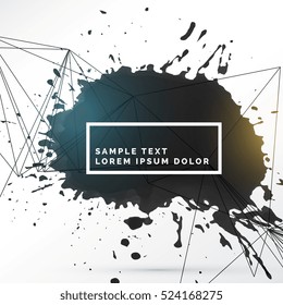 black ink splatter with network lines
