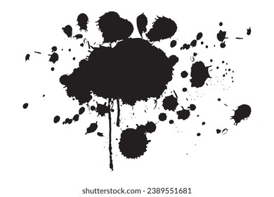 black ink splatter on white background