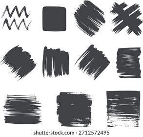 Formas de salpicadura de tinta negra y pinceladas geométricas Abstractas Colección