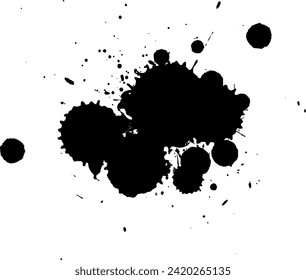 salpicadura de tinta negra en fondo blanco