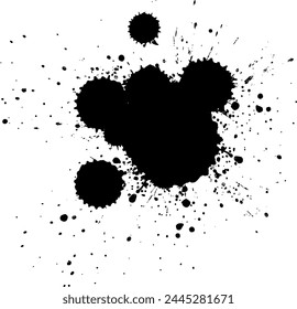 salpicadura de tinta negra sobre fondo blanco