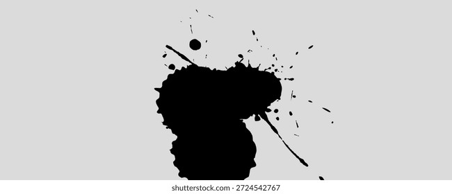 borrifo de tinta preta sobre vetor de fundo branco