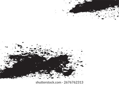 Textura de salpicadura de tinta negra sobre fondo blanco