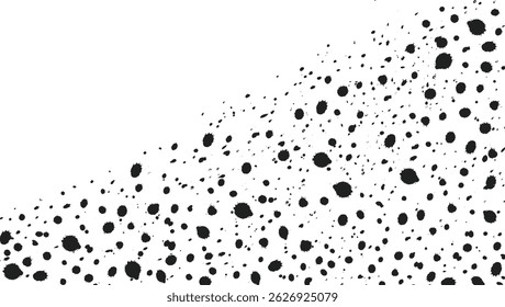 Black Ink Splatter Texture Set – Diagonal Spray Paint Effect with Drips and Dots for Grunge Backgrounds and Artistic Designs