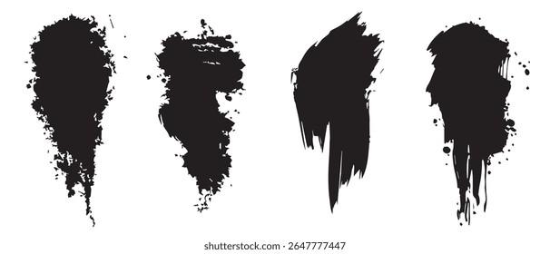 Fundo de texturas de manchas de tinta preta