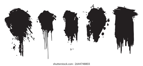 Texturas De Salpicaduras De Tinta Negra Fondos De Alta Resolución.