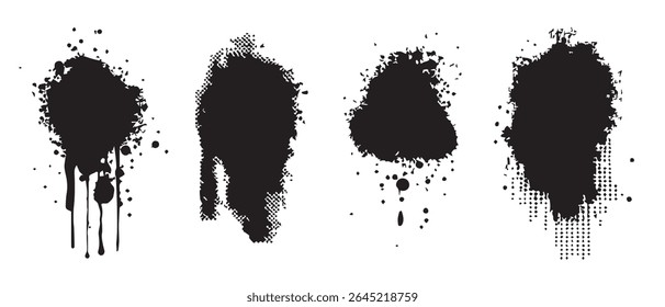 Texturas De Salpicaduras De Tinta Negra Fondos De Alta Resolución.